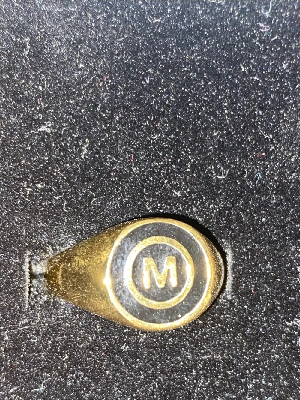 Chinatown Market Gold Men's Signet Ring with 'M' Accent